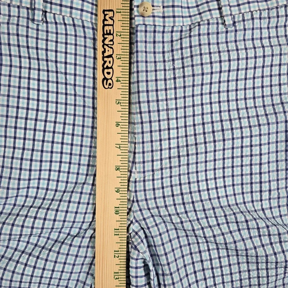 Peter‎ Millar Crown Sport Golf Shorts Mens 36 Blue Check Performance Stretch - Picture 9 of 11
